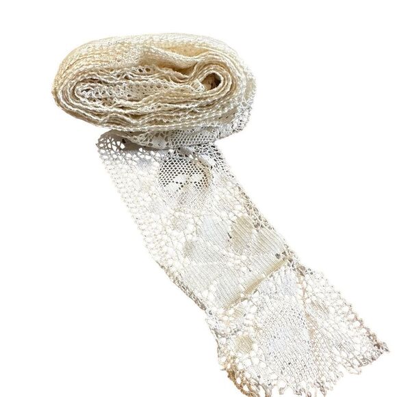Vintage ivory cream lace 3” trim x 3 yards. - Picture 1 of 8
